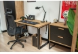 DEERHORN® Kancelársky stôl z dubového dreva a čierneho kovu bez zásteny